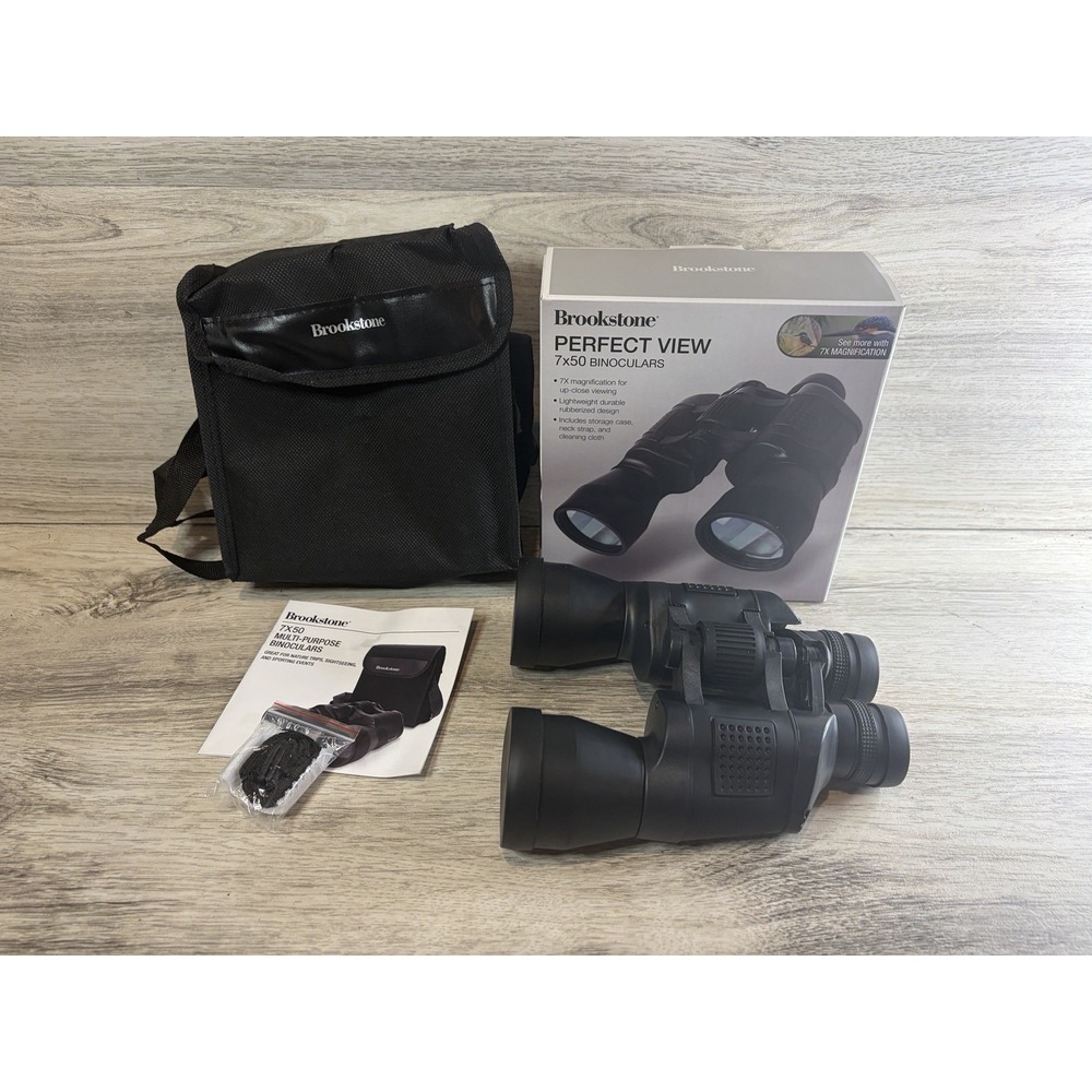 Brookstone Perfect View 7x50 Binoculars w/ Case & Box New Hunting Bird Watching